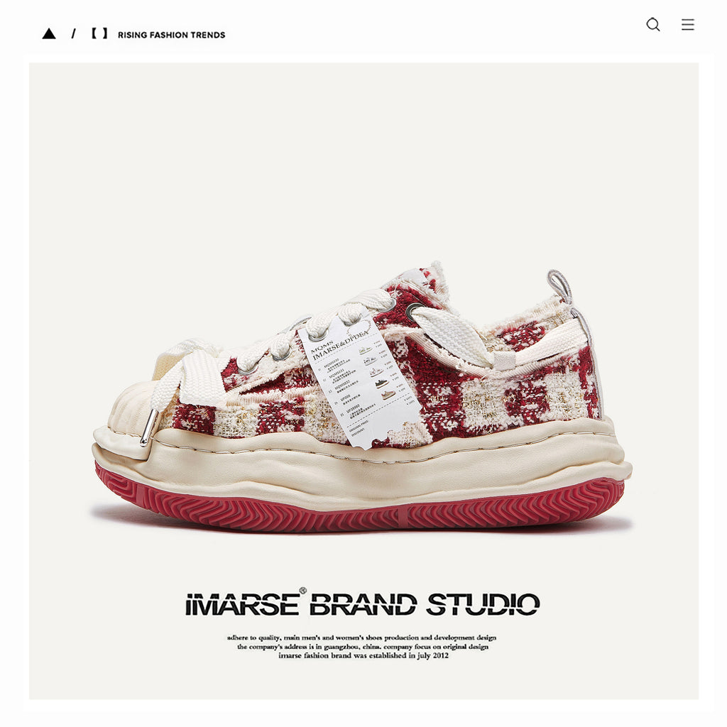 Shopping receipt deconstruction dissolving shoes Chanel style thick-soled height-increasing men's shoes trendy shoes men and women couple shoes