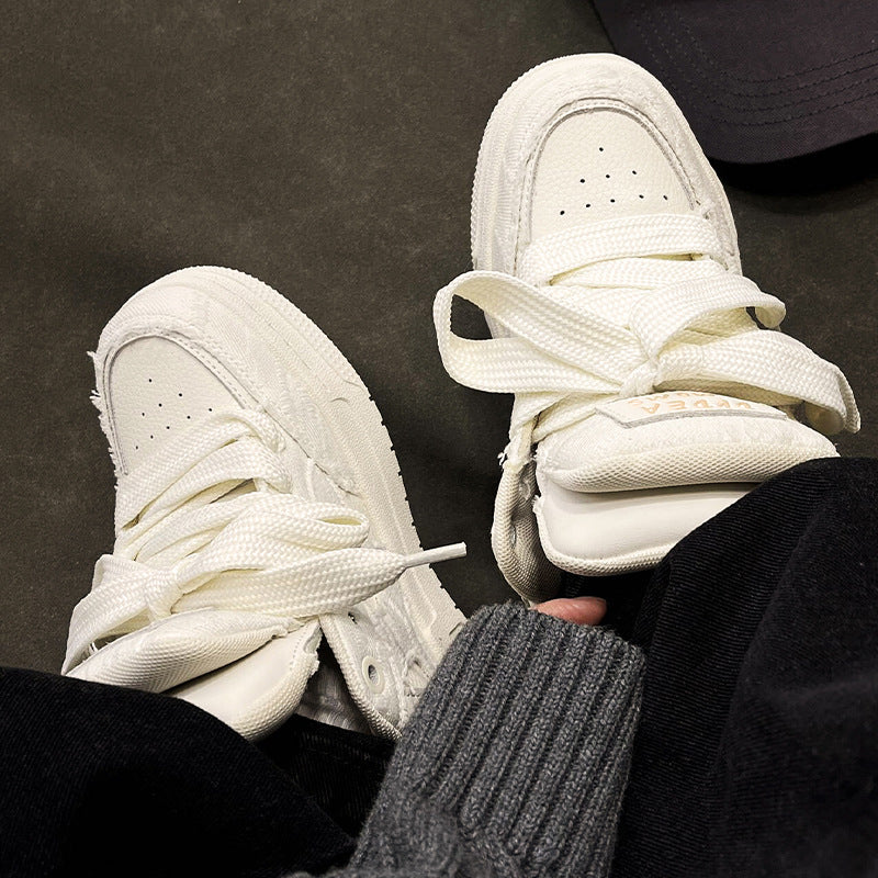 New spring and summer fashion shoes, sneakers, flat shoes, unisex white shoes