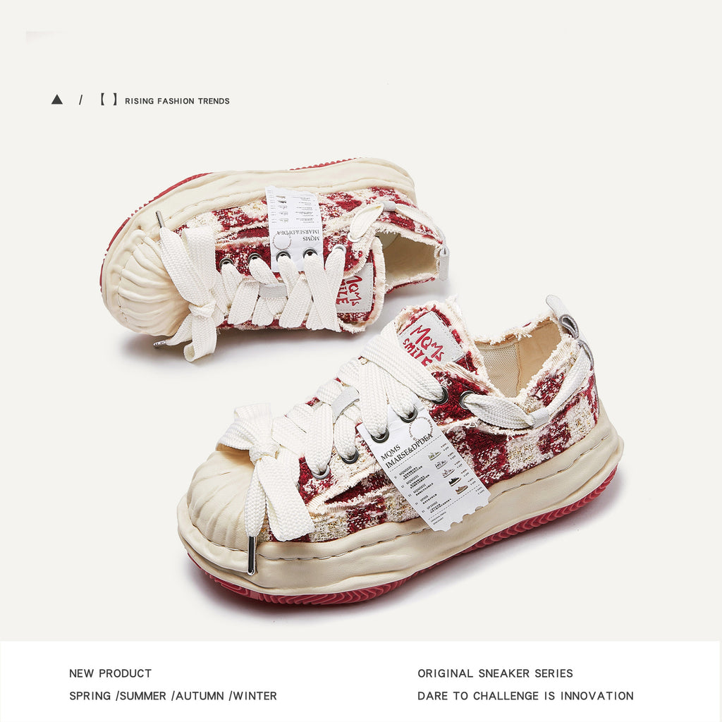 Shopping receipt deconstruction dissolving shoes Chanel style thick-soled height-increasing men's shoes trendy shoes men and women couple shoes