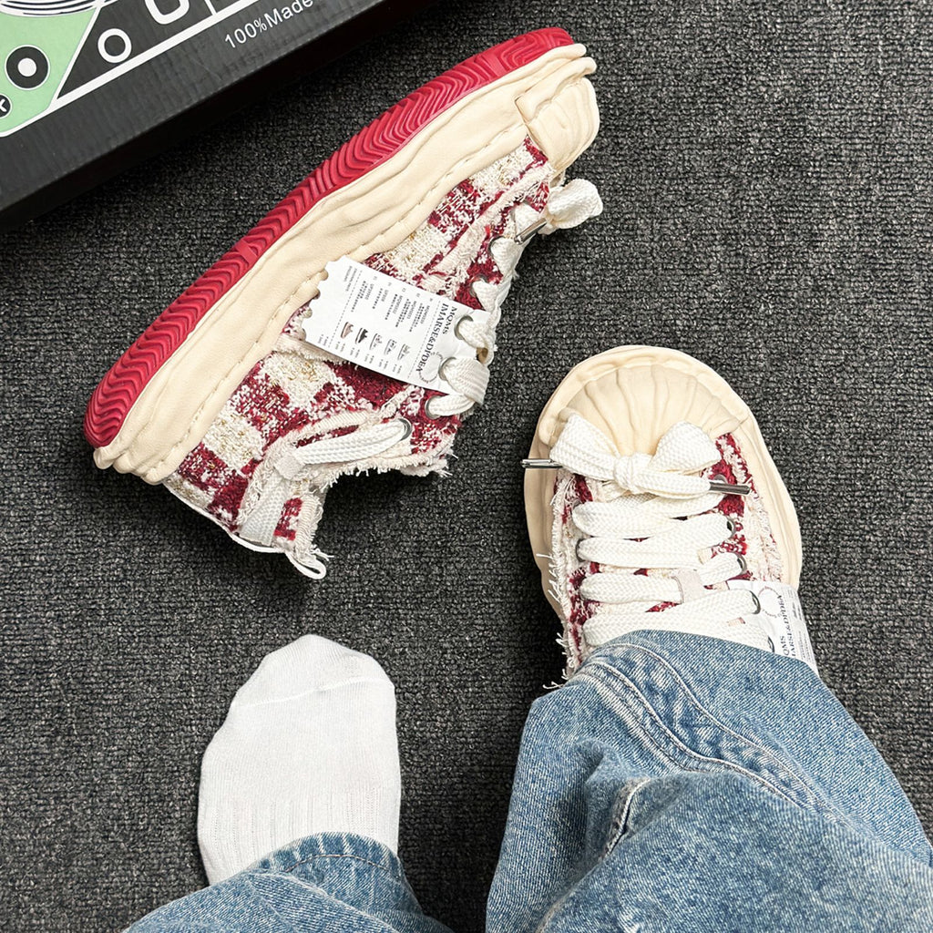 Shopping receipt deconstruction dissolving shoes Chanel style thick-soled height-increasing men's shoes trendy shoes men and women couple shoes