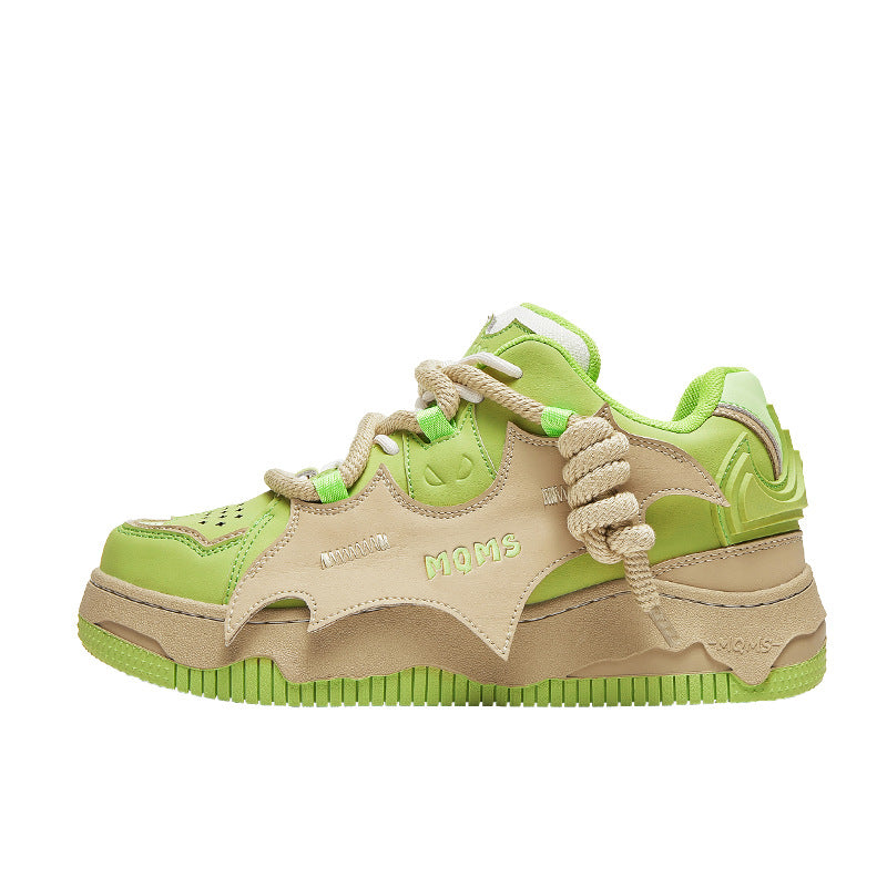 Bat shoes thick-soled street height-increasing sneakers retro bread shoes unisex couple shoes trendy shoes
