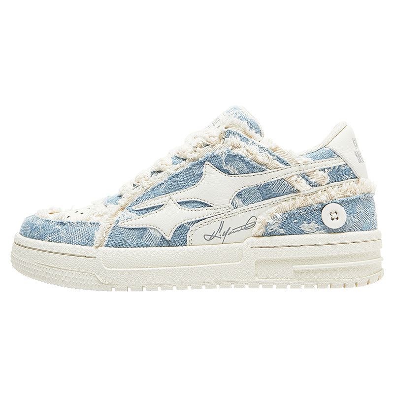 Fashion shoes spring and summer men's shoes men's national trend Korean version washed denim breathable men's sneakers men and women couple shoes