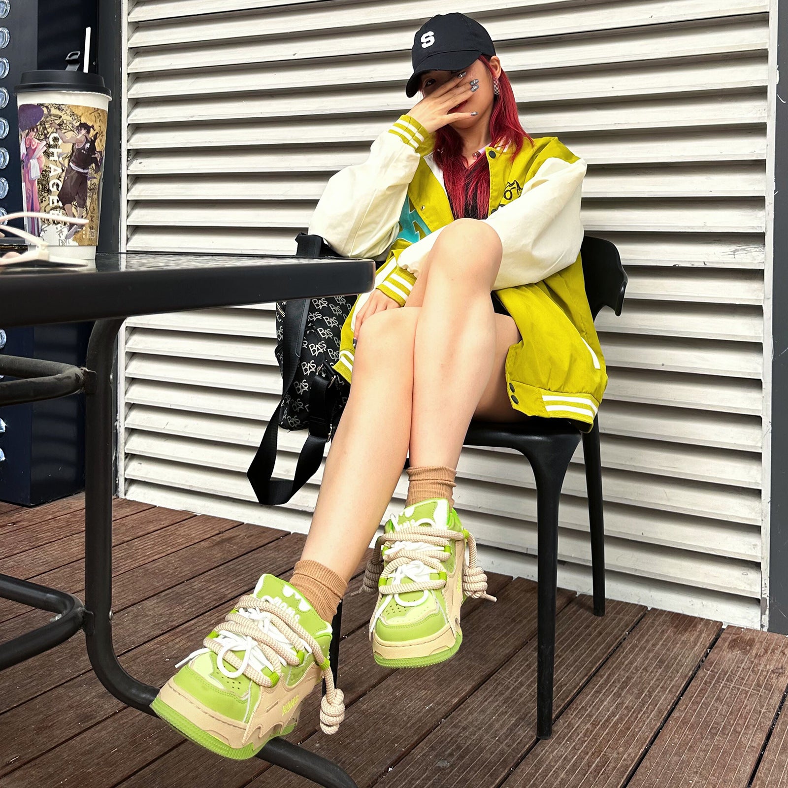 Bat shoes thick-soled street height-increasing sneakers retro bread shoes unisex couple shoes trendy shoes