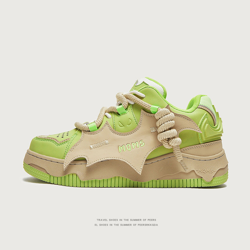 Bat shoes thick-soled street height-increasing sneakers retro bread shoes unisex couple shoes trendy shoes