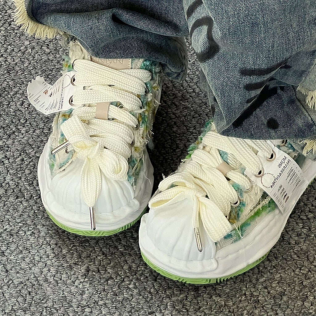 Shopping receipt deconstruction dissolving shoes Chanel style thick-soled height-increasing men's shoes trendy shoes men and women couple shoes