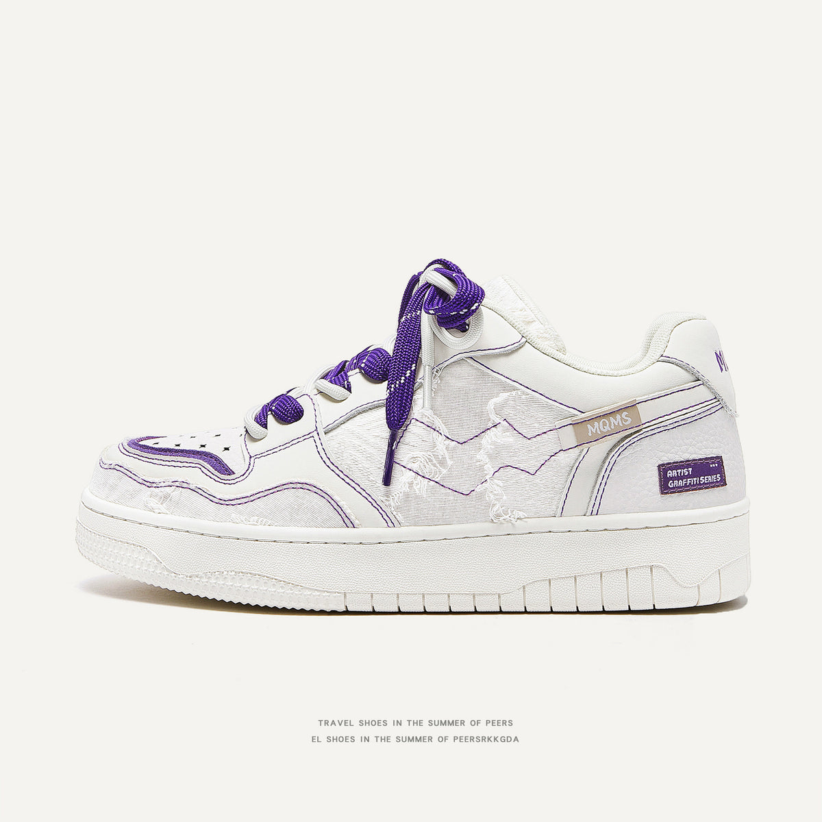 Destructive aesthetic white shoes thick sole height-enhancing low-top casual sneakers for men and women couple sneakers men's shoes
