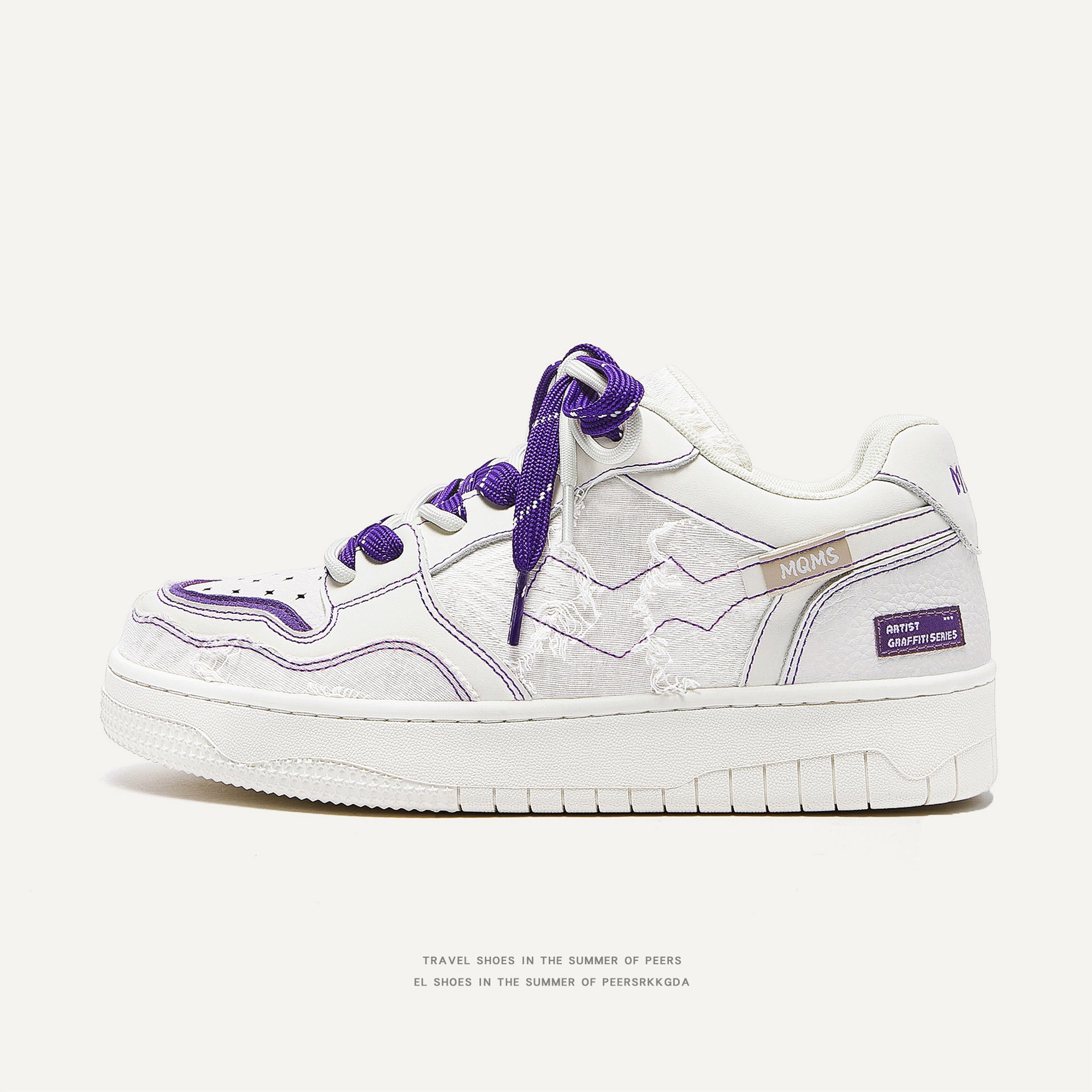 Destructive aesthetic white shoes thick sole height-enhancing low-top casual sneakers for men and women couple sneakers men's shoes